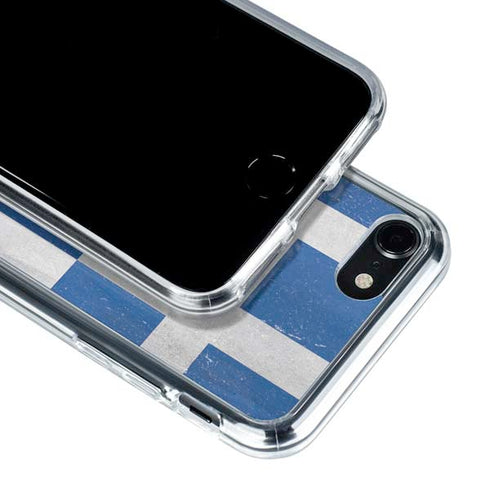 Greece Flag Distressed iPhone SE (2nd & 3rd Gen) Clear Case
